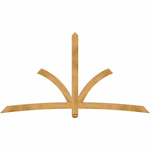 Ekena Millwork Davenport Rough Sawn Timber Gable Bracket, Western Red Cedar, 96"W x 52"H x 2"D x 4"F, 13/12 Pitch GBW096X52X0204DAV00RWR - main